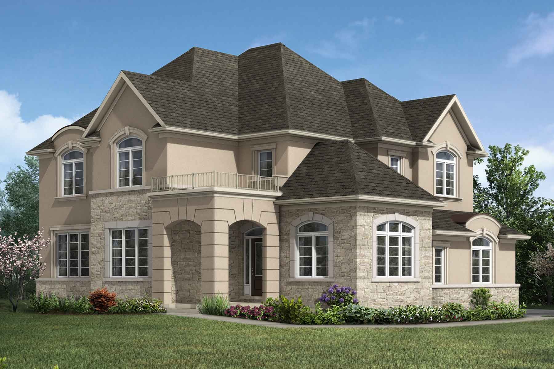 Wildfield Village Caledon pre construction master planned community townhomes and detached houses exterior rendering